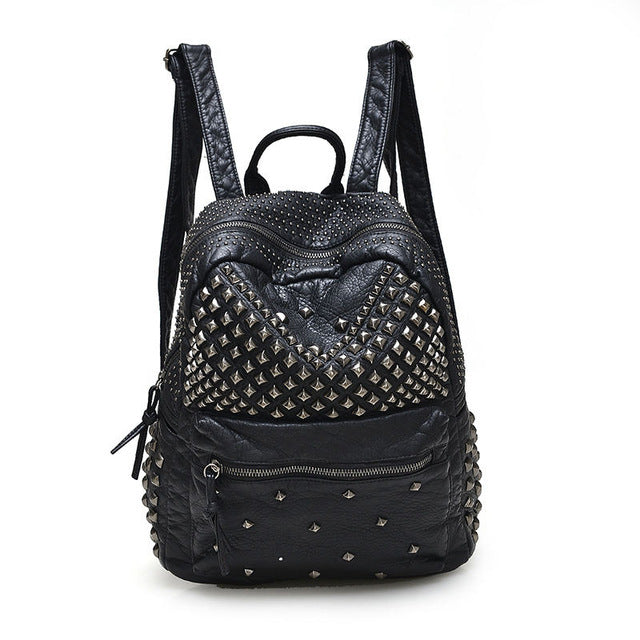 Vegan Leather Studded Backpack