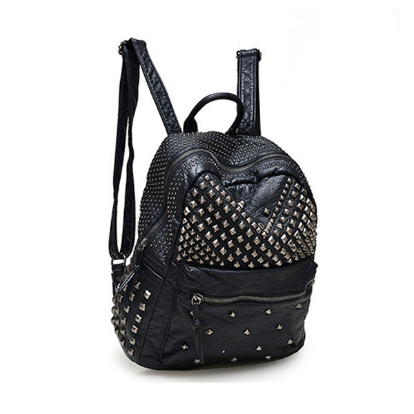 Vegan Leather Studded Backpack